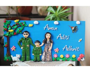 Indian Airforce themed family nameplate 3