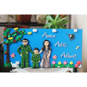 Indian Airforce themed family nameplate 3