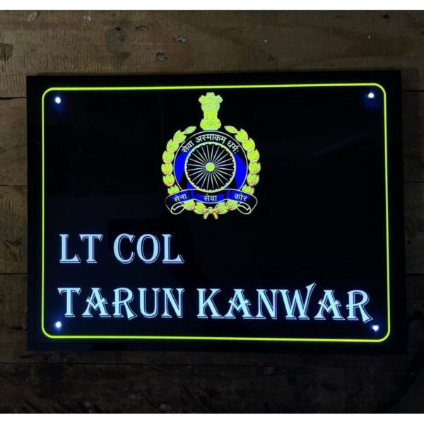 Indian Army LED Acrylic Name Plate - waterproof 2