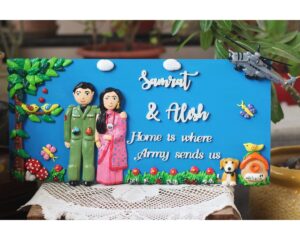 Indian Army Themed Handmade Nameplate