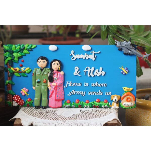Indian Army Themed Handmade Nameplate