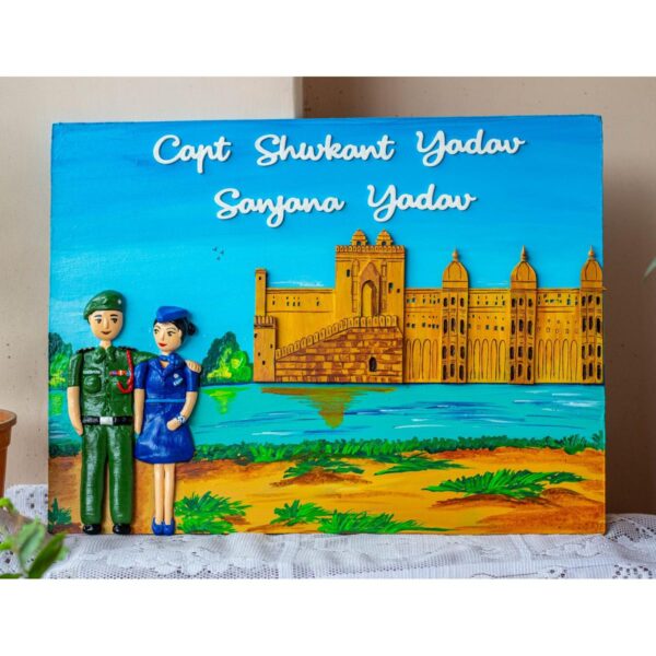 Indian Army and Air Hostess nameplate with fort 1