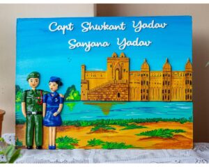 Indian Army and Air Hostess nameplate with fort 1