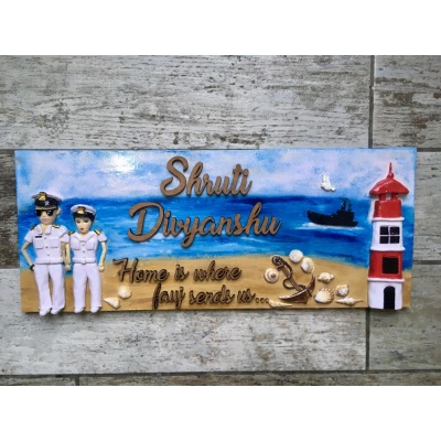 Indian Navy Name Plate for Brave Couples