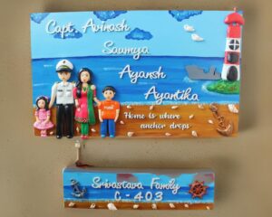 Indian Navy Themed Family Nameplate