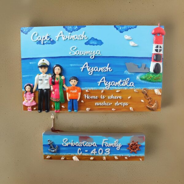 Indian Navy Themed Family Nameplate