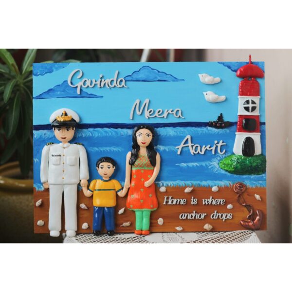 Indian Navy Themed Family Nameplate