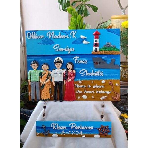 Indian Navy Themed Family Nameplate 8