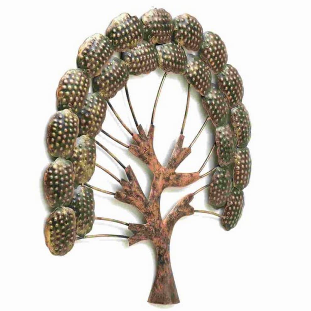 Iron Made Tree with Cloud Looking Leaf for Wall Decor HITCHKI