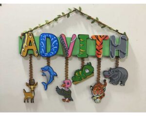 Jungle Theme Kids Name plate for Children