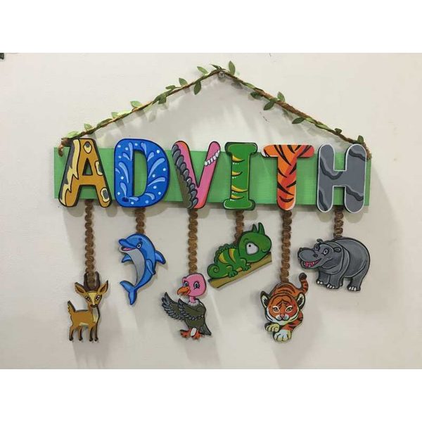 Jungle Theme Kids Name plate for Children 600x600