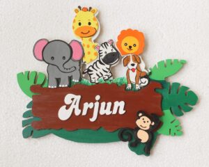 Jungle Themed Customised Nameplate For Kids