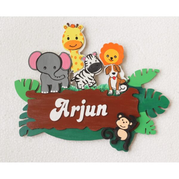 Jungle Themed Customised Nameplate For Kids