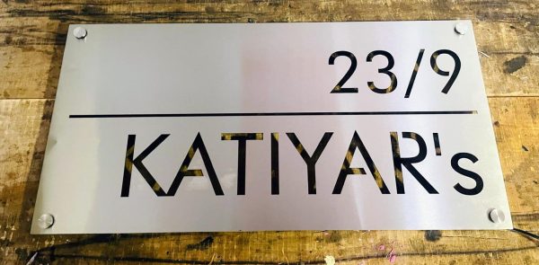 Katiyars Stainless Steel 304 Grade LED Home Name Plate 2