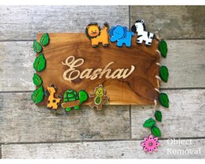 Kids Birth Capture Engraved Wooden Nameplate 1