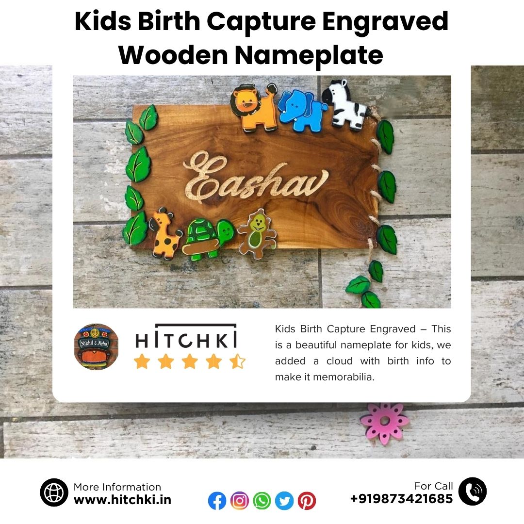 Kids Birth Wooden Nameplate