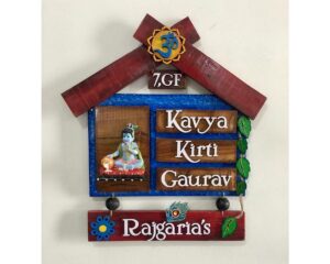 Krishna Hut Wooden house name plates