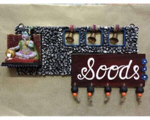 Krishna Wooden Name Plate 1