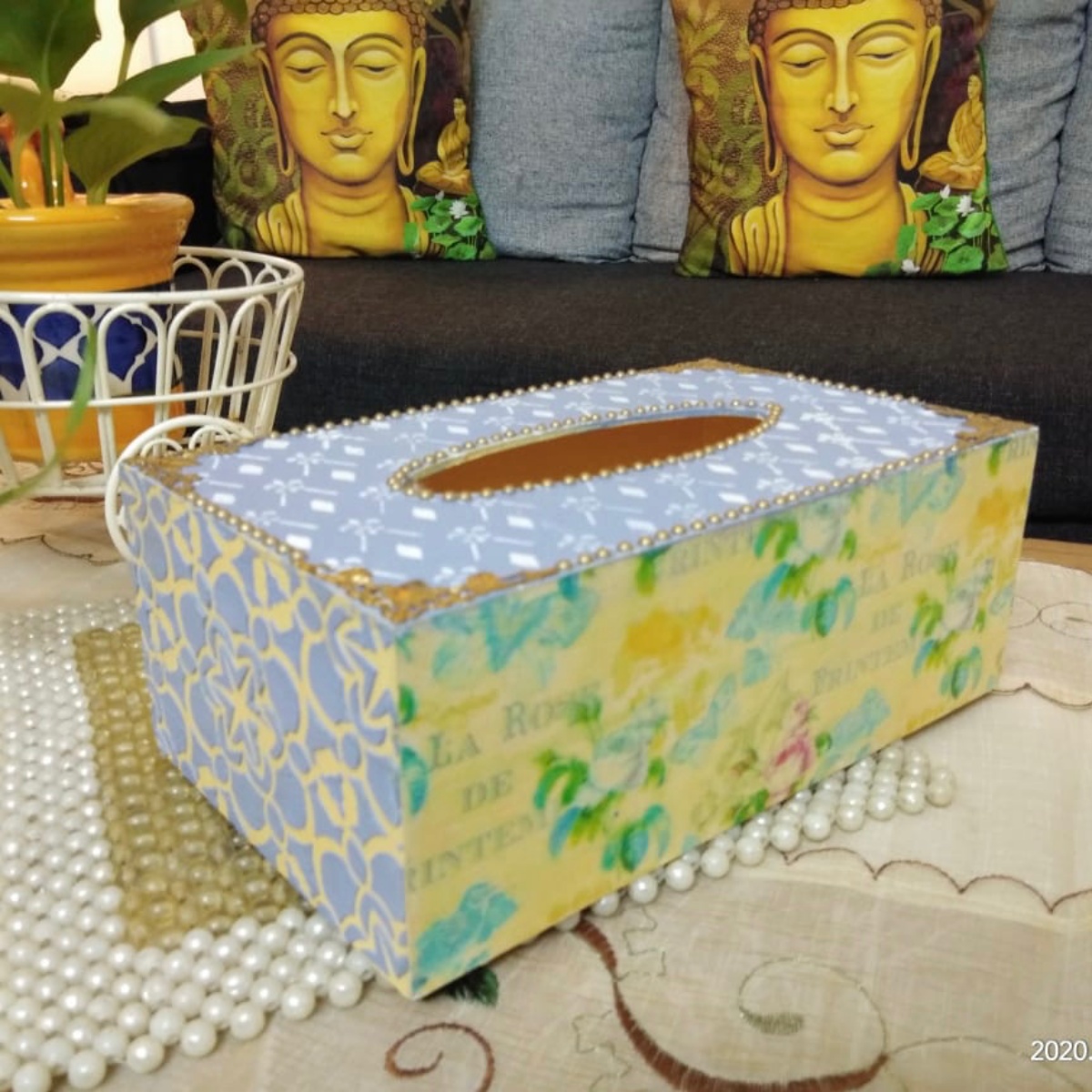 Lotus Pond Tissue Box  