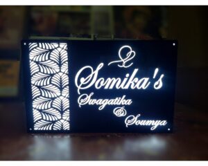 LED Acrylic Home Name Plate Cool White LED