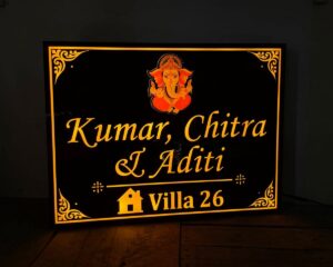 LED Acrylic House Name Plate customizable waterproof 5