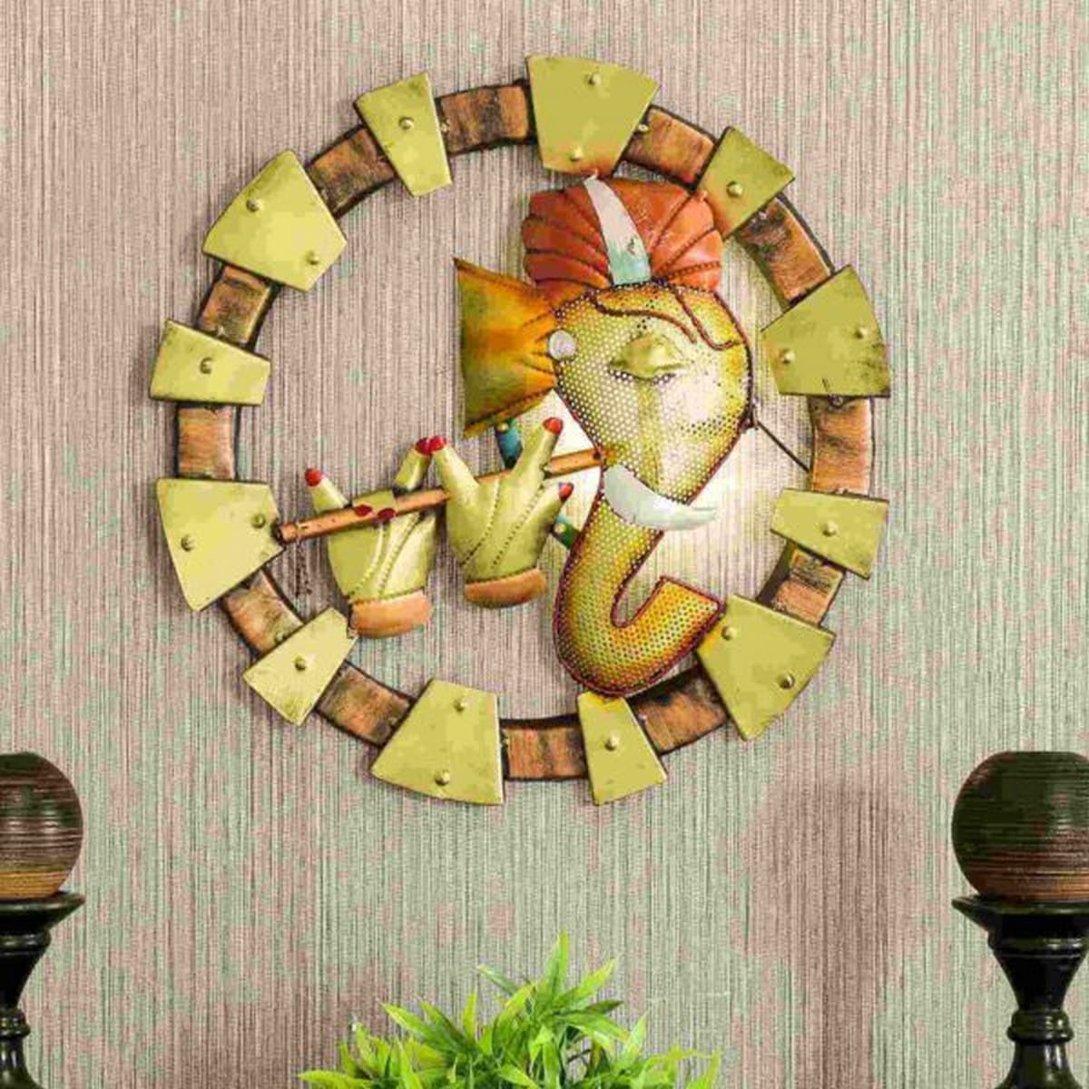 Ring LED Light with Colourful Ganesha for Wall  
