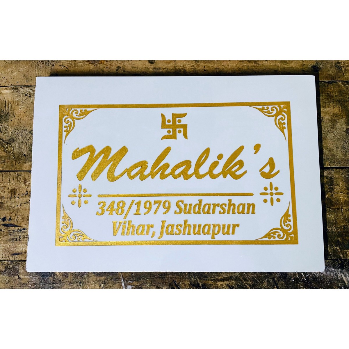 Tags4Nags Luxury Stable Door Name Plate – Laser Cut Black With Black Marble Lettering (Personalized)