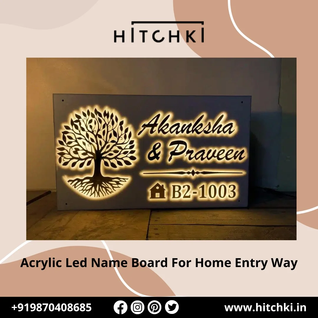Light Up Your Arrival New Design Acrylic LED Name Boards for a Modern Home Entrance