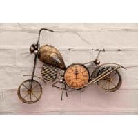Chopper Bike in Metal with Timepiece for Wall  
