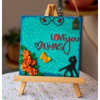 Creative Corner Jar shaped wooden board Love themed canvas