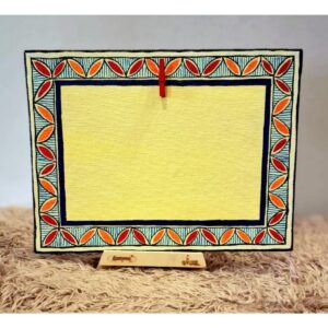Madhubani Hand Painted Canvas Photo Frame With Stand