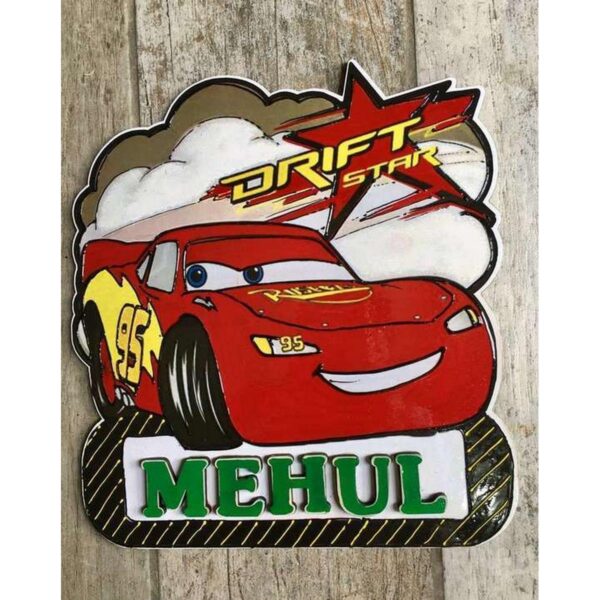 Mcqueen Car Kids Name Plate