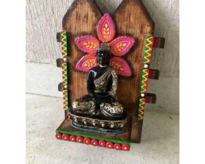 Meditating Buddha Wooden Key Holder 1