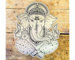 Metal Engraved Ganesh Sigh SS 304 waterproof