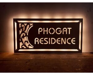 Metal House LED Name Plate   Customizable