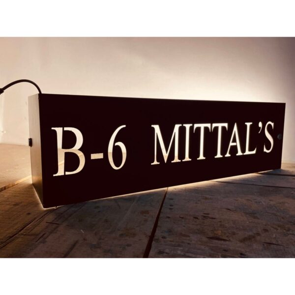 Metal LED Home Name Plate - with Bend - waterproof 3
