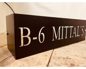 Metal LED Home Name Plate with Bend waterproof