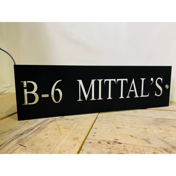 Metal LED Home Name Plate - with Bend - waterproof 4