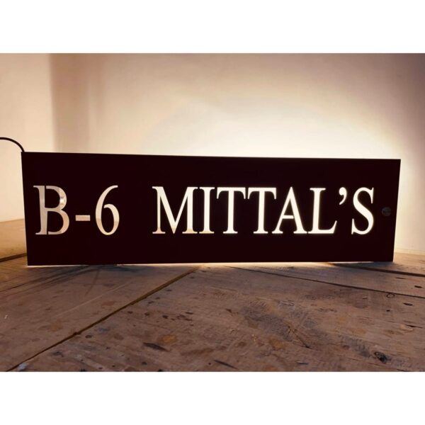Metal LED Home Name Plate - with Bend - waterproof 5