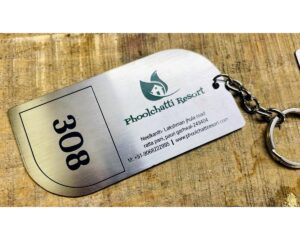 Metal Laser Engraved Hotel Keychains