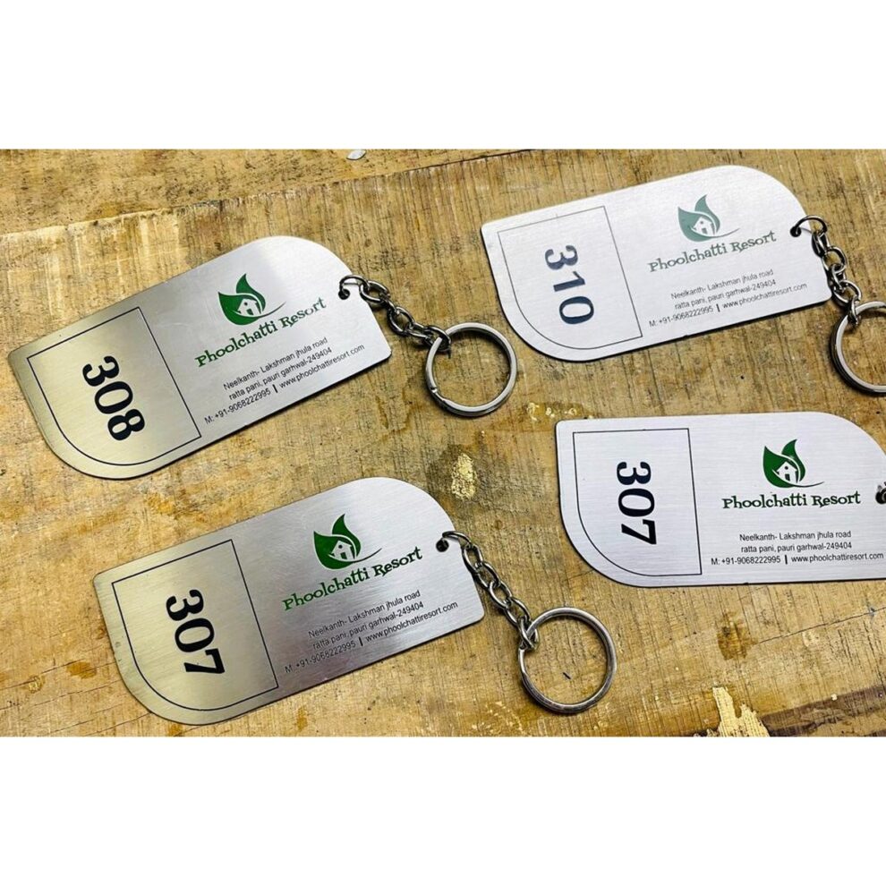 Metal Laser Engraved Keychains Customized