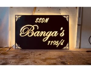 Metal Villa LED Name Plate Waterproof