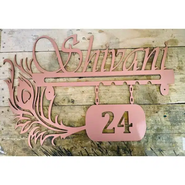 Metal with Rose Gold Finish Name Plate 2