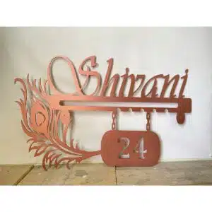Metal with Rose Gold Finish Name Plate