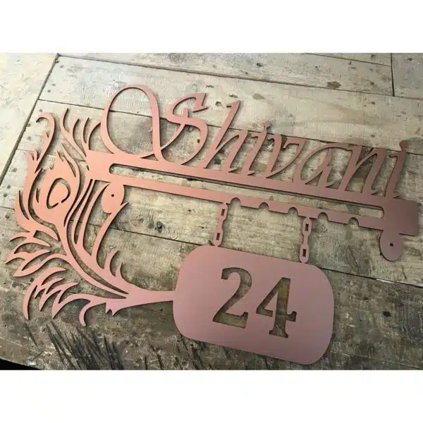 Metal with Rose Gold Finish Name Plate 4