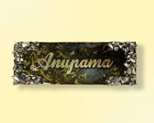 Metallic Golden and Black Blend House Nameplate