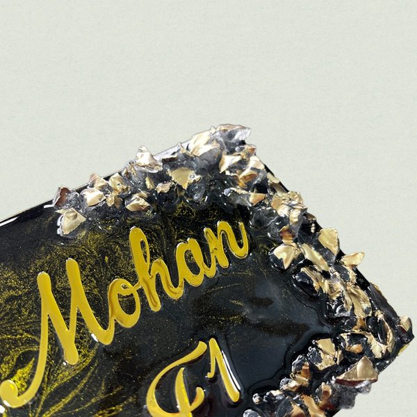 Metallic Golden and Black Resin Nameplate (2)