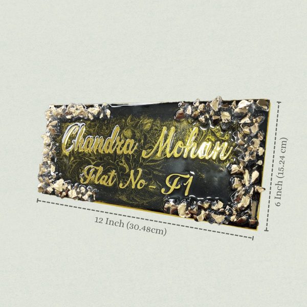 Metallic Golden and Black Resin Nameplate (3)