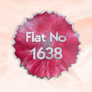 Metallic Pink and White Blend Resin House Numberplate