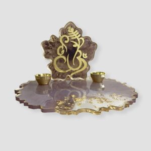 Metallic Purple Resin Pooja Thali 2